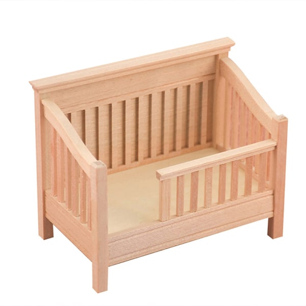 Dockhus Miniatyrsäng Baby Cradle Bed Hemmodell