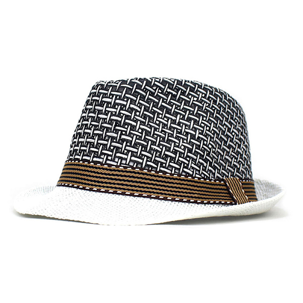 Män Beach Sun Hats Sommar Cowboy Fedora Retro Jazz Hat Black