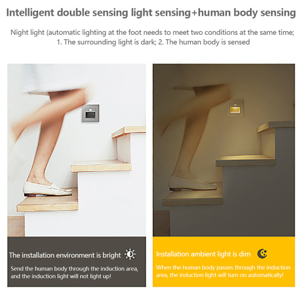 1Pc Night Light Smart Light PIR Bevægelsessensor LED Gold