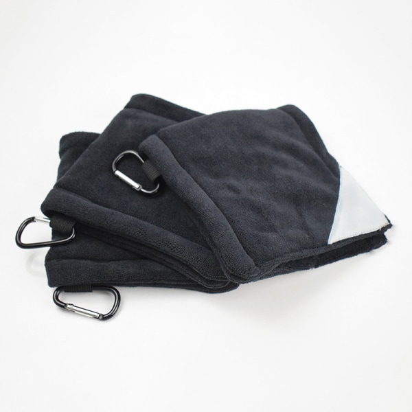 Golfhåndklæder Udendørs golfbold rengøringshåndklæder med krog Black