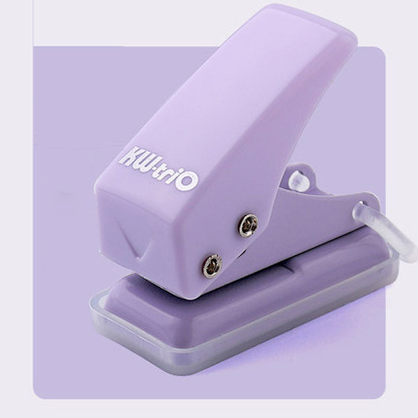 e Mini Single Hole Shape Punch til Planner Disc Ring DIY Purple