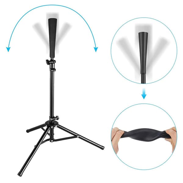 Baseball Batting Trainer gummi topper Softboll Tillbehör Black
