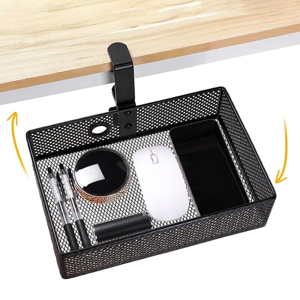 Under Skrivbordet Drawer Box 360 Roterande Drawer Hidden Organizer Black