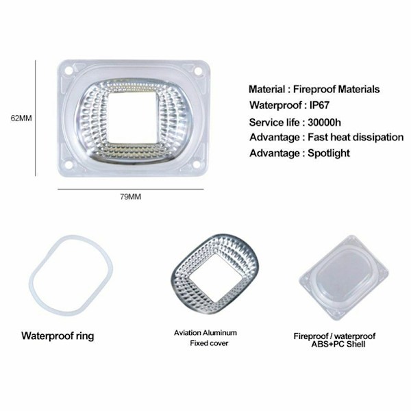 1Sæt LED COB Chip Matrix Med Lens Reflektor