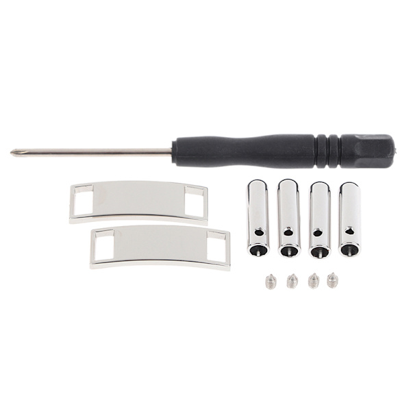 1 set metall skosnören Tips Head Shoe Lace Lock DIY Skotillbehör Silver
