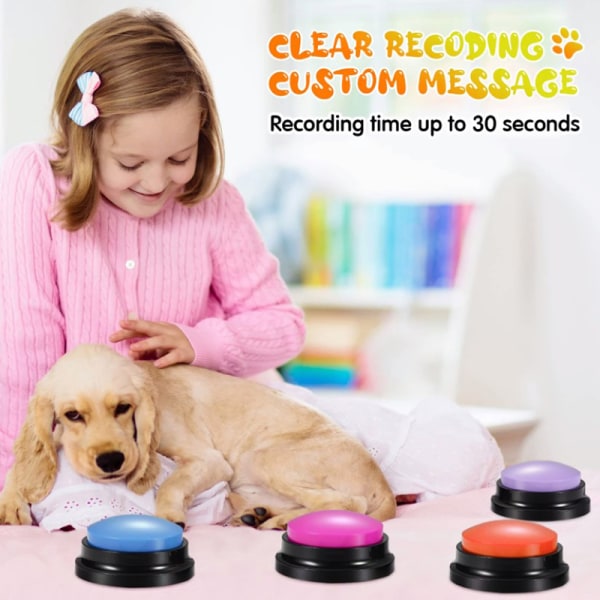 1 PC optagelig taleknap Interaktiv legetøjsfonograf til børn Orange