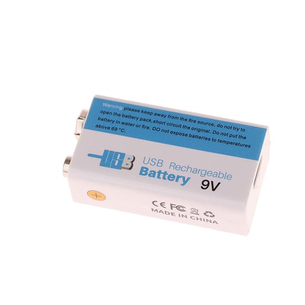 9V 6800mAh Li-ion Genopladeligt Batteri M USB Opladerkabel Til one size