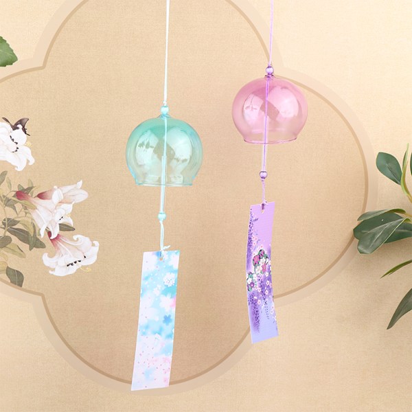 Wind Bells Nya handgjorda glas Wind Chime Present Heminredning Blue