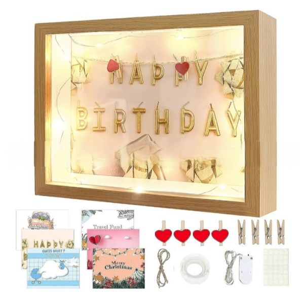 Billedramme Display Money Bank Shadow Box LED A6