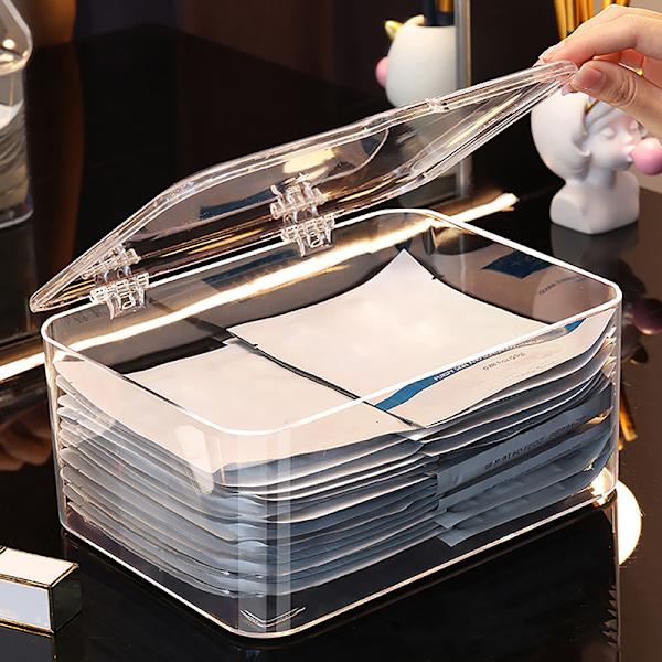 Desktop Storage Box Cosmetics läpinäkyvä kori Clear