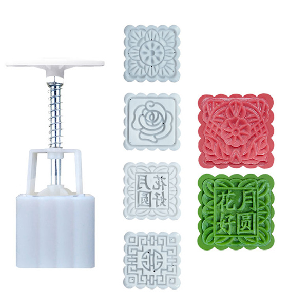 1Set Flower Mooncake Form Festival DIY Hand Pressure Fondant C