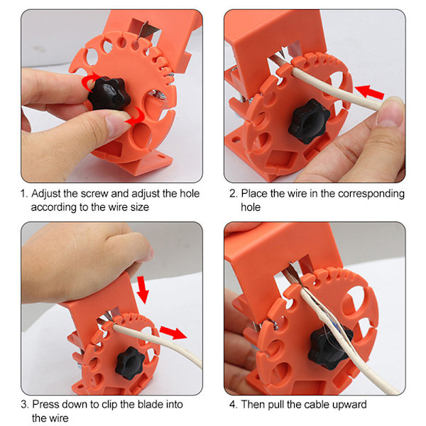 Håndholdt kobbertrådstripper Manuel trådafisolering Red