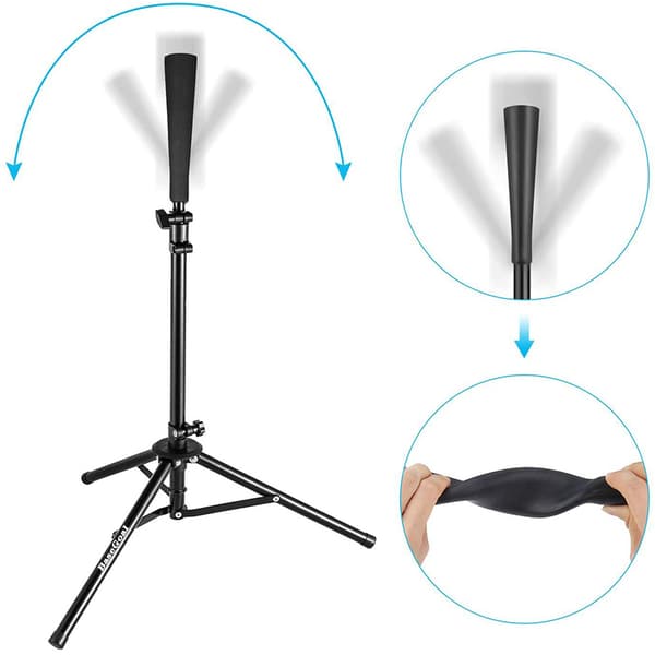 Baseball Batting Trainer gummi topper Softboll Tillbehör Black