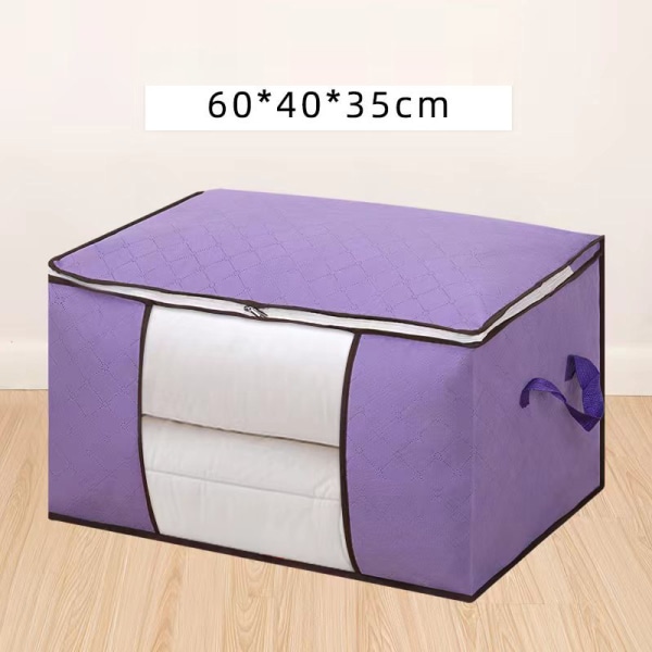 Garderobe Organizer Quilt Oppbevaringspose Klesboks Purple Horizontal