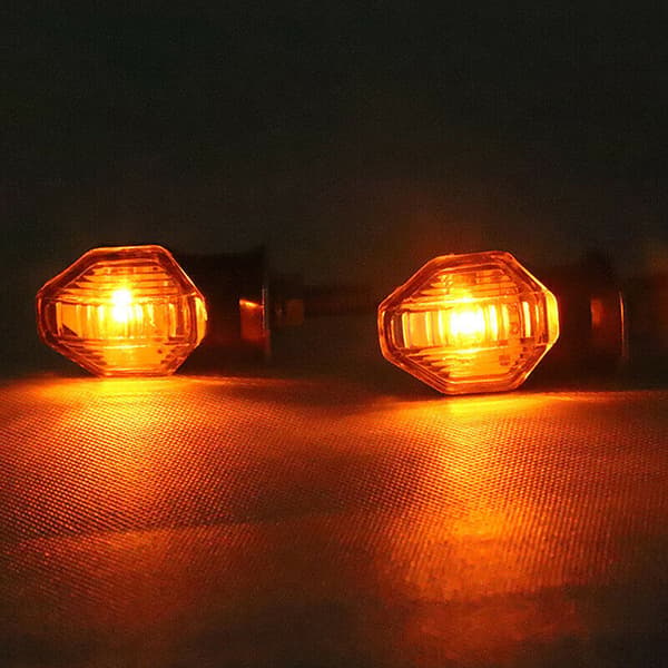 2x Universal Motorsykkel Amber Blinklys Blinker Li