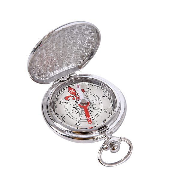 Lommeur Flip Compass Bærbart vandrenavigationskompas Silver