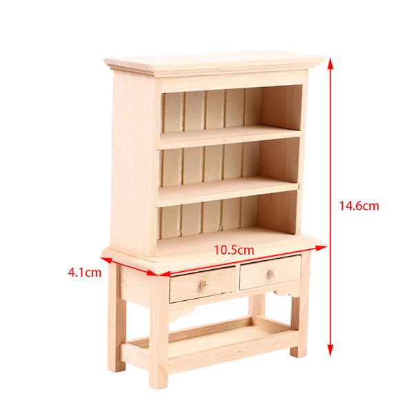 1:12 Dukkehus Miniature Bogreol Model Møbeltilbehør