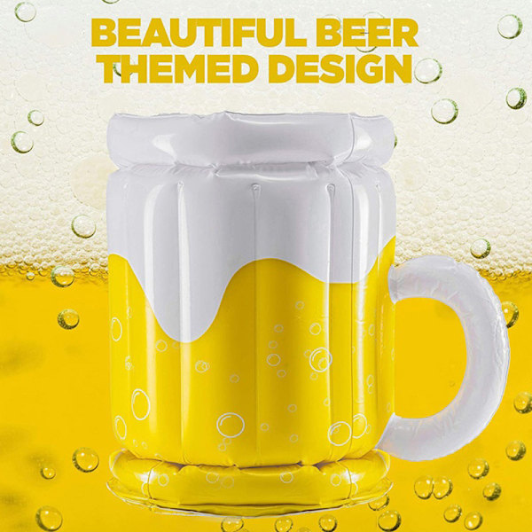 Summer Bucket Cup Holder Oppustelig Strand Svømmeleg yellow