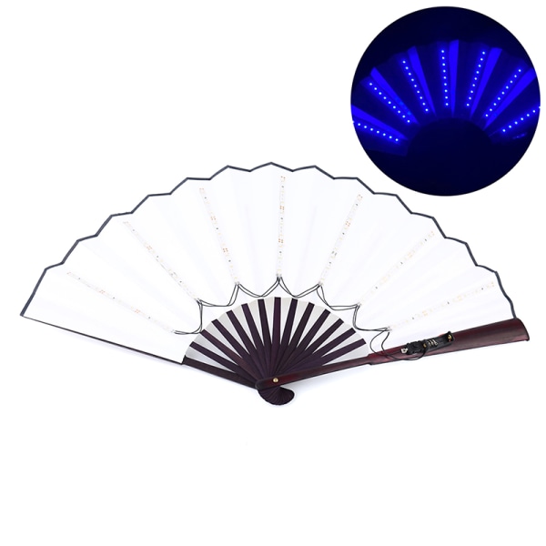 Glød Folding LED Fan Dansende Lys Halloween Jul Blue