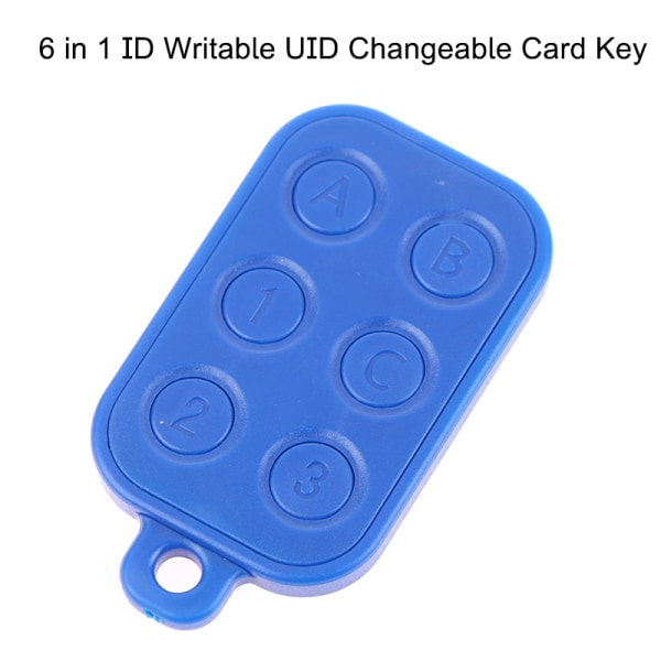 Keyfob 6 i 1 125khz EM ID Skrivbar IC Udskiftelig kortnøgle Blue