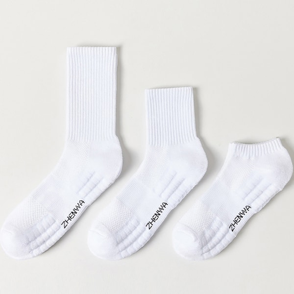 Miesten pyyhepohjalliset urheilusukat Valkoiset mustat pitkät sukat L 1PCS