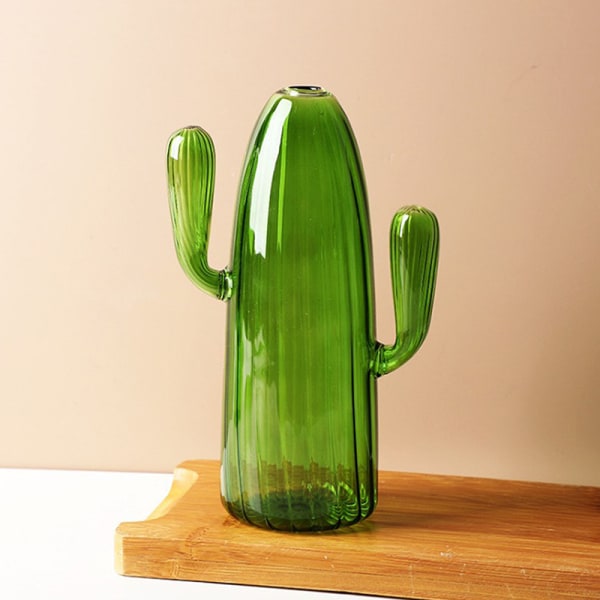 Kaktusglasvase til rumdekoration Dekorativ glasflaske A2