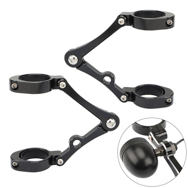 Motorcykel Forlygte Bracket Montering Clamp Gaffel Tube Holde Black