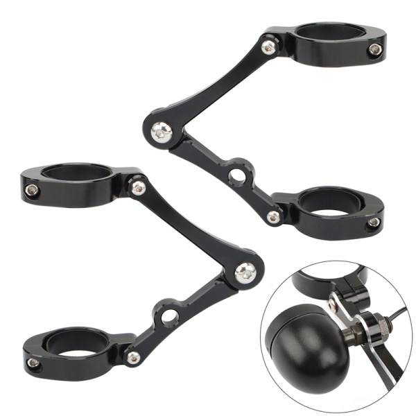 Motorcykel Strålkastare Fäste Montering Clamp Gaffel Tube Holde Black