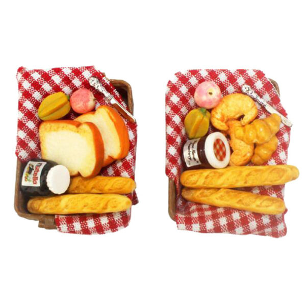 Set Miniatyr frukostset brödkorgstillbehör