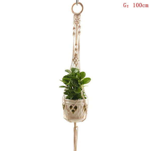 Grydeholder rame Hanger Hanging er Basket Jute Braided Rope Cra as the picutre G