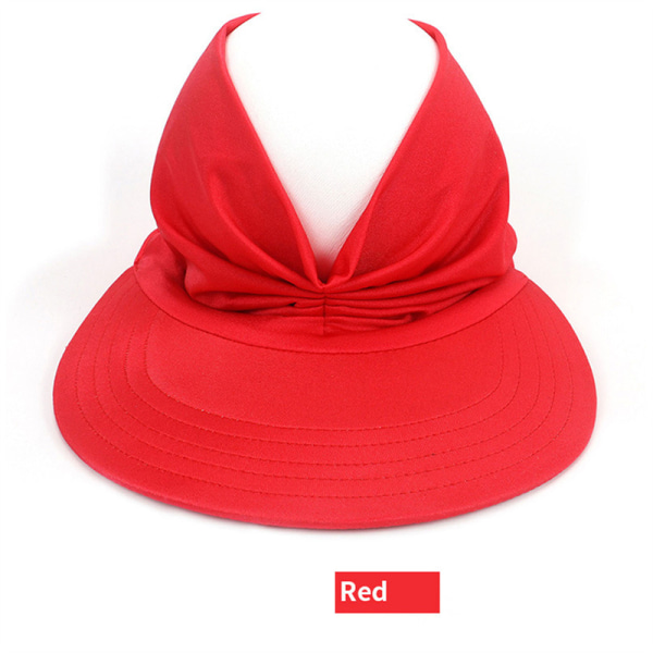 Kvinner solhatt Anti-ultrafiolett hul topphatt utendørs lue Red