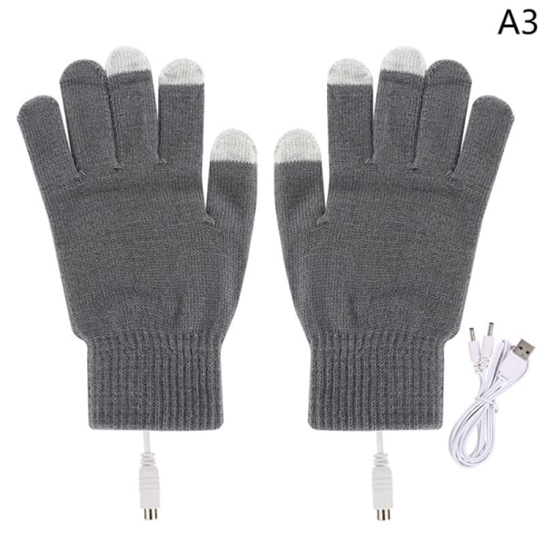 USB-opvarmede handsker Varme konstant temperatur berøringshandsker Gray