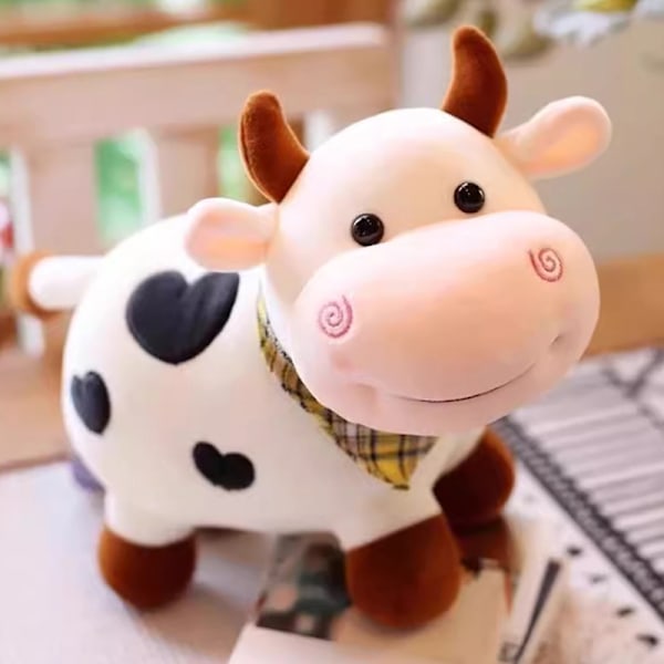 Plushdjur med tecknad ko, mjuk hemdekorationsp kudde Random