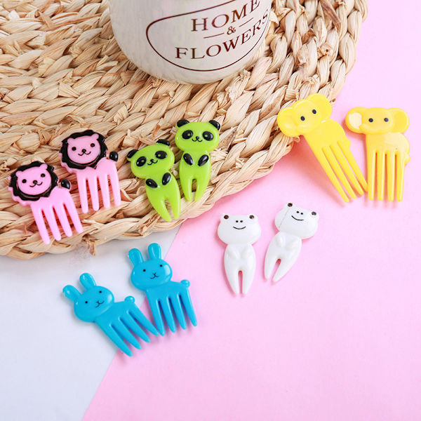 30/50 stk Cartoon Animal Frukt gafler Plast Dessert Pick style C 50PCS