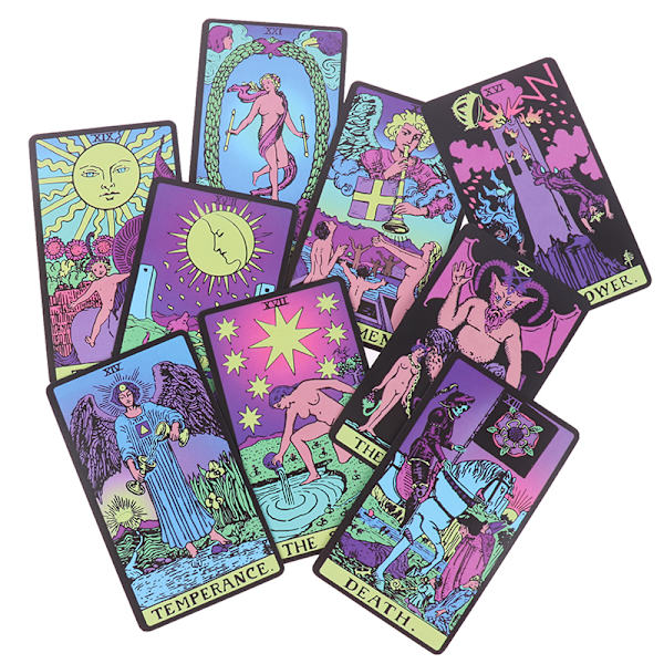 Neon Rider Tarot Card Prophecy Divination Deck Game Fate Card