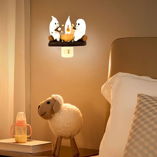 Ghost Campfire Nightlight 110V Halloween Ghost Night Light One size