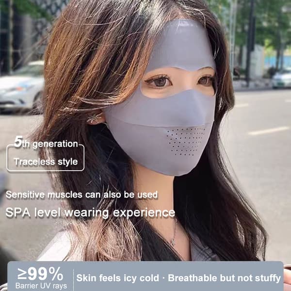 Is Silke Full Face Sol Mask Kvinnor Sommar Anti-Ultraviolett pink