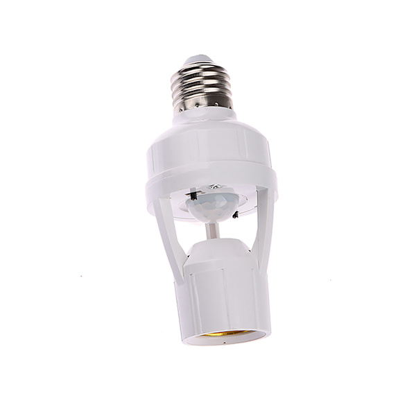 360 graders mänsklig induktionsrörelsesensor lampsockel White