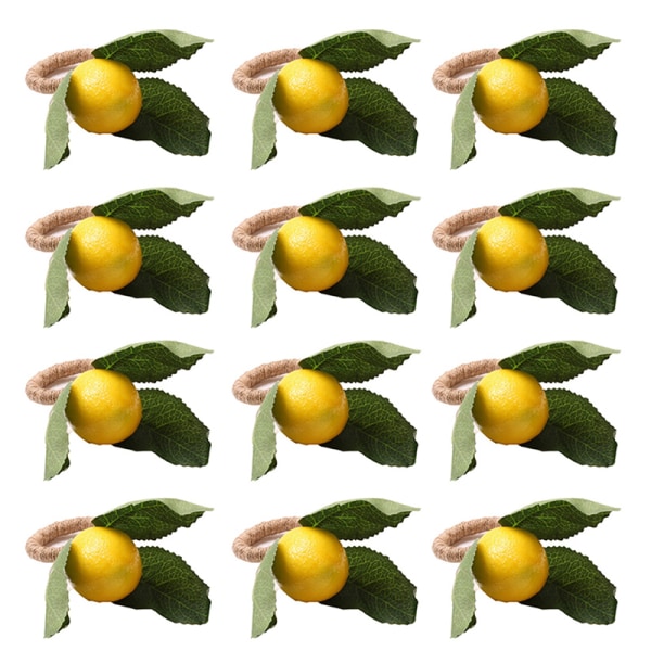 12 STK Simulering Citronservietring Frugtmåltidsspænde 12Pcs
