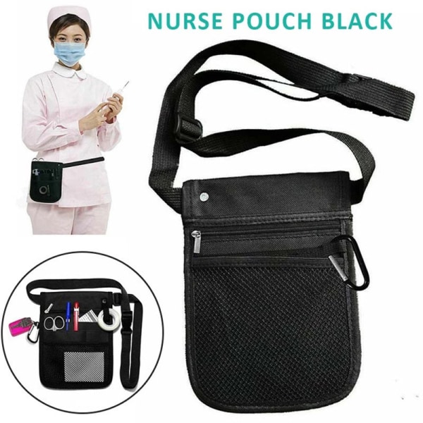 Nurse Fanny Pack MultiCompartment Gear Pocket Belte Bag Black