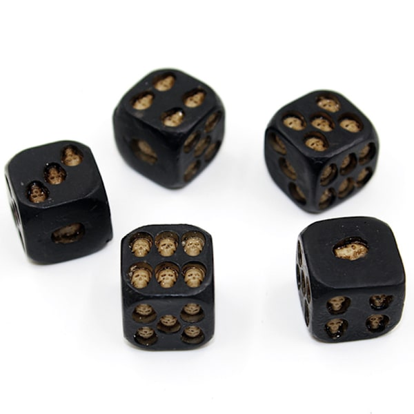 5 stk. Skelet Terninger  Nyhed Dekorativt Ornament 6 Sidet D6 Terning A1