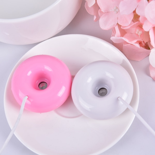 1 stk Mini Portable Donuts Luftfukter USB Luftrenser Aroma Diff White