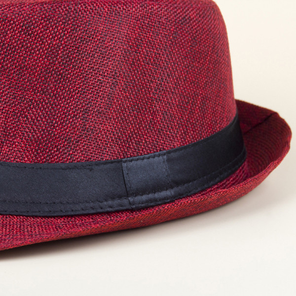 Retro herrehatt med bred brem Vintage caps utendørs bowlerhatter Red