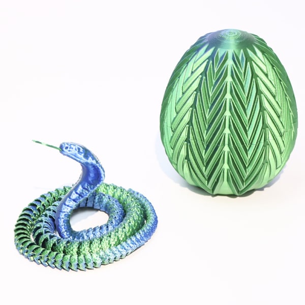 3D-printet Snake In Egg Snake Scale Æggelegetøj kreative gaver Gold