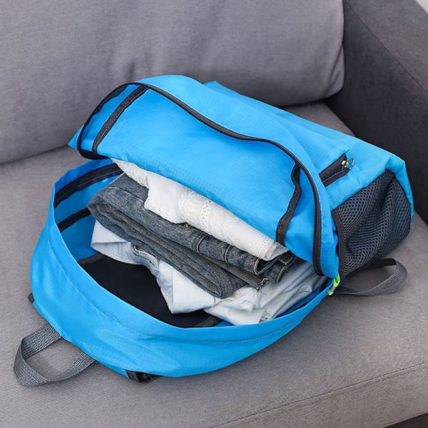 Vikbar ryggsäck Camping Vandring Resor Dagsäck Bag Outdoor Gray