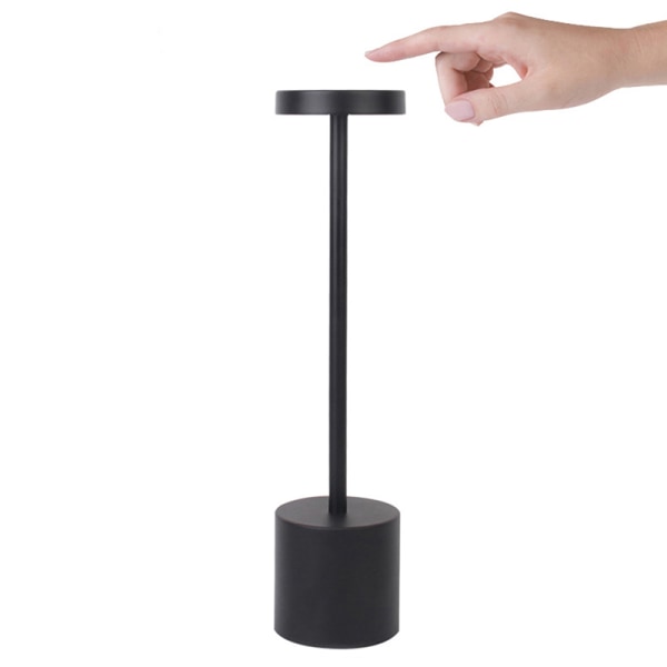 Genopladelig bordlampe Sengelampe USB Skrivebordslæselampe Black