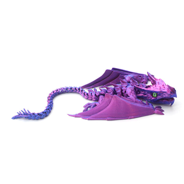 3D-utskrift Flying Dragon Model Action Figur Statue Leke Purple