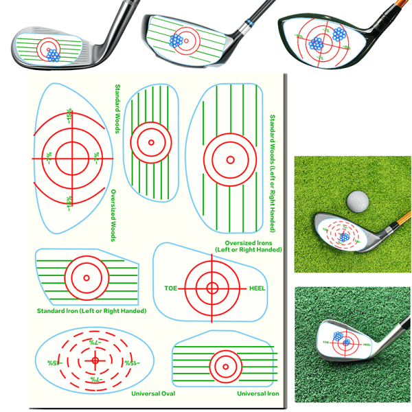 Golf Club Impact Target Label Tape Sticker Practice 35pcs