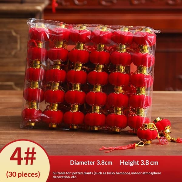 30 st Mini Röd Lykta Dekoration För Traditionellt Nyår Han Red