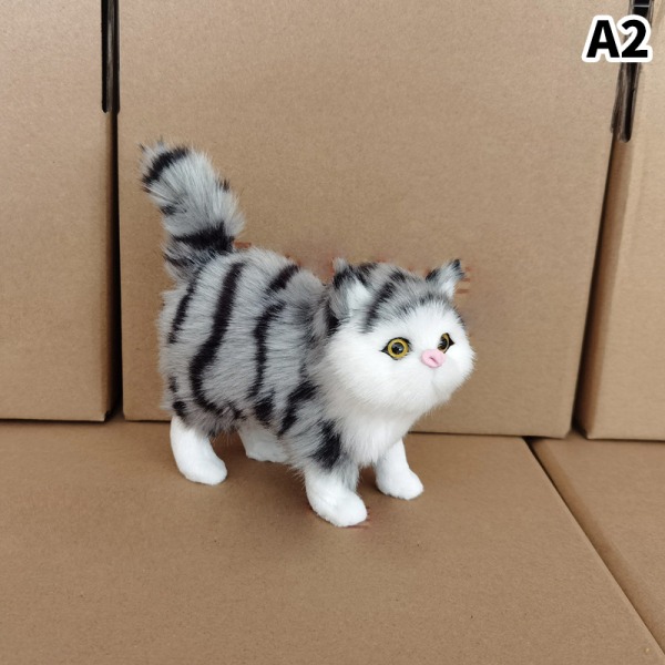 e Simulering Katt plyschleksaker Mjuk fylld kattunge Modell Katt Real type-A3